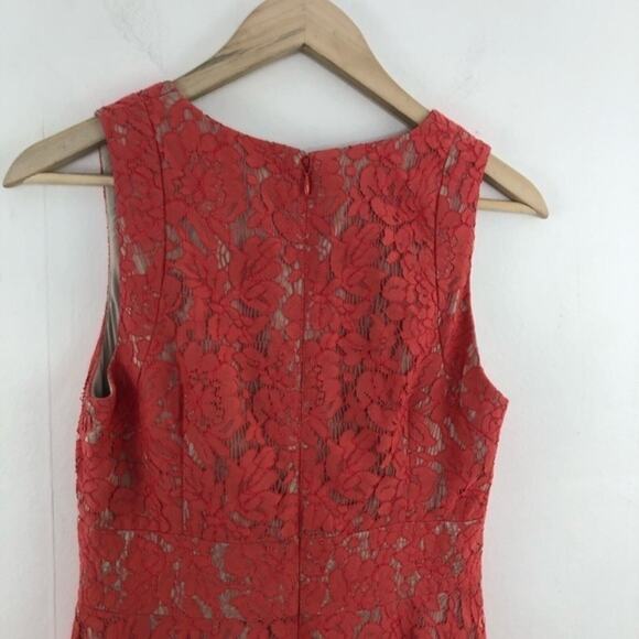 Eliza J Coral Lace Sleeveless Fit Flare Dress Size 6 - Picture 9 of 16